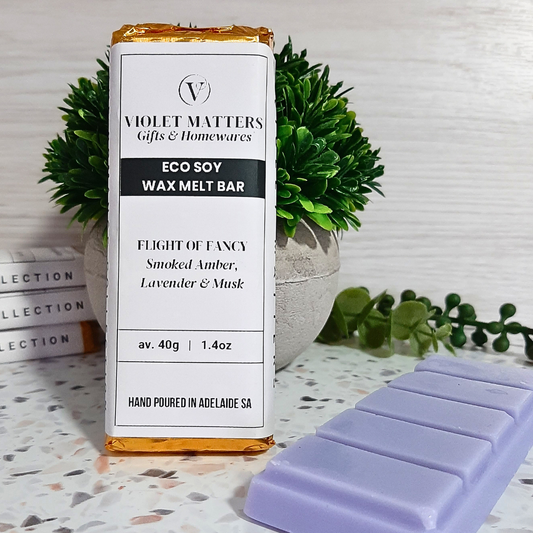 Flight of Fancy: Smoked Amber, Lavender & Musk - Eco Soy Wax Melt Bar