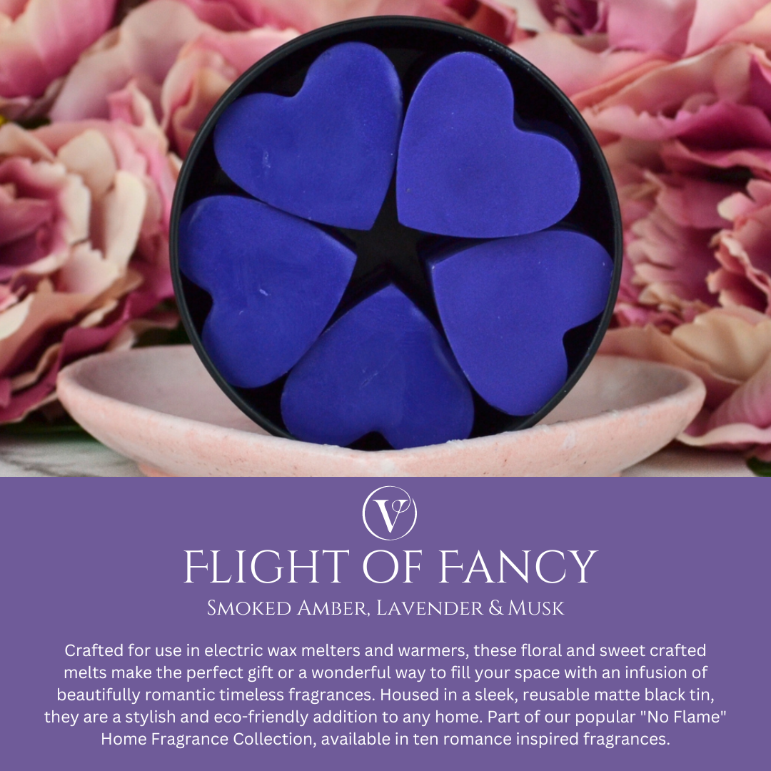 Flight of Fancy: Smoked Amber & Lavender & Musk - Eco Soy Wax Melt Tin