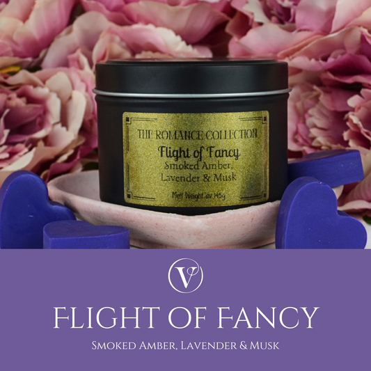 Flight of Fancy: Smoked Amber & Lavender & Musk - Eco Soy Wax Melt Tin