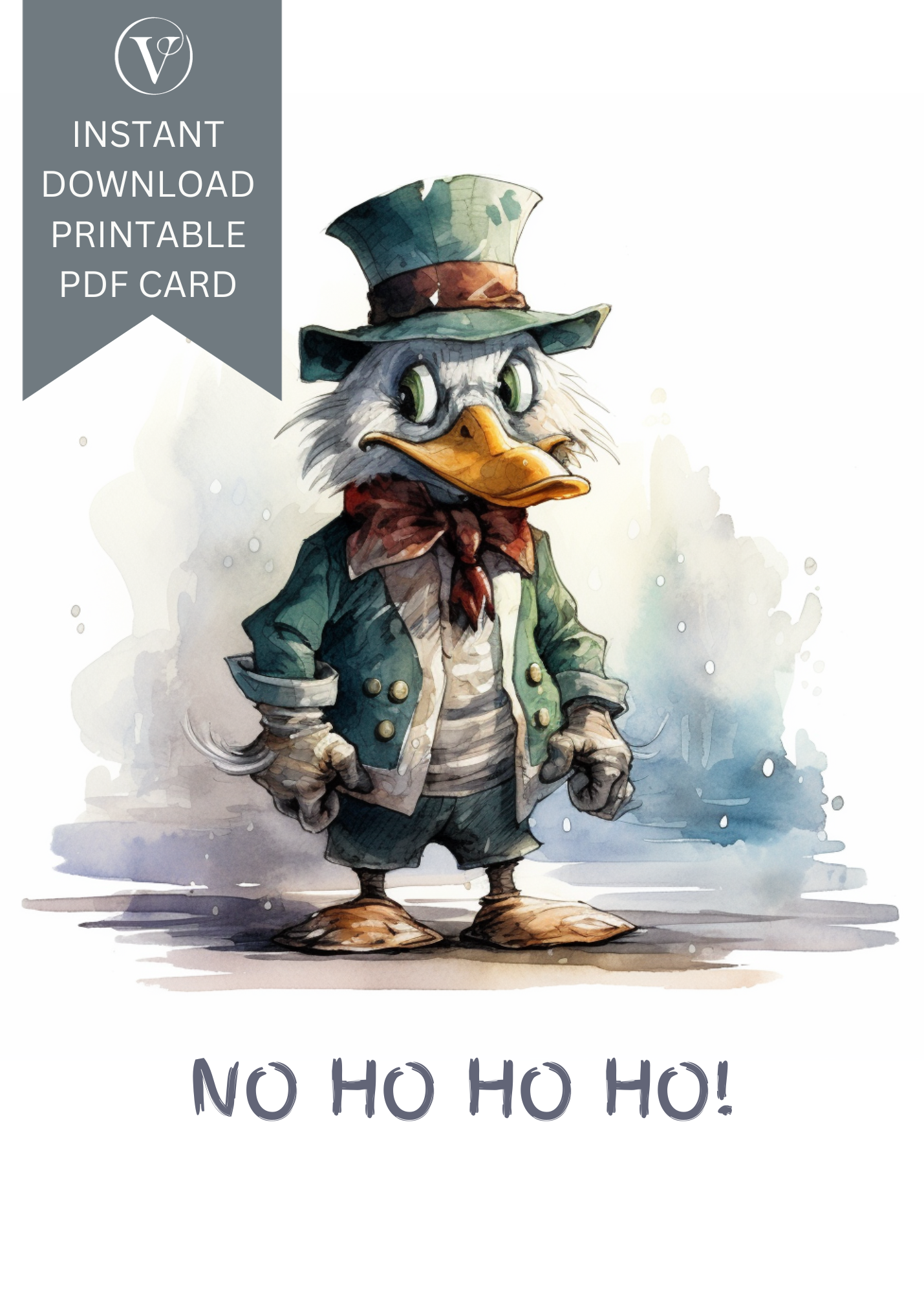 Mischievous Scrooge Printable Anti-Christmas A5 Card