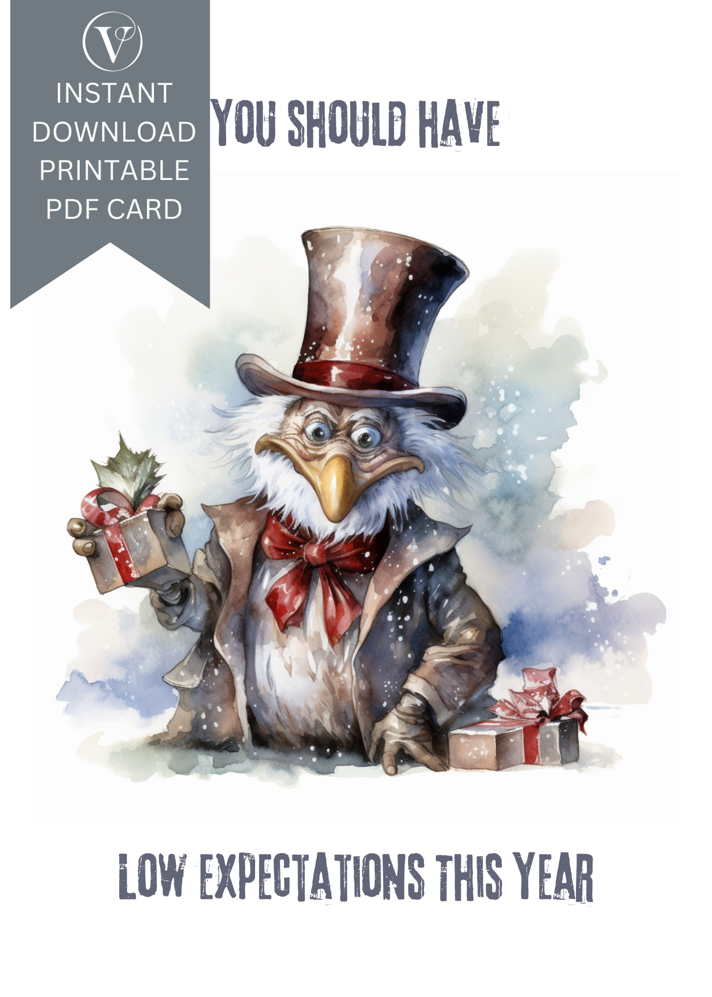 Fun Scrooge Printable Anti-Christmas A5 Card