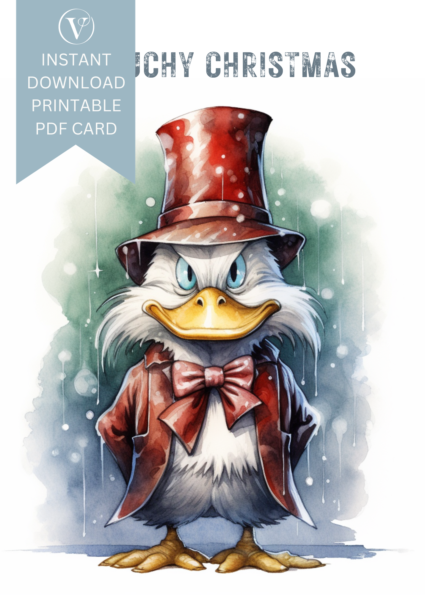 Fabulous Grouchy Christmas Printable Anti-Christmas A5 Card