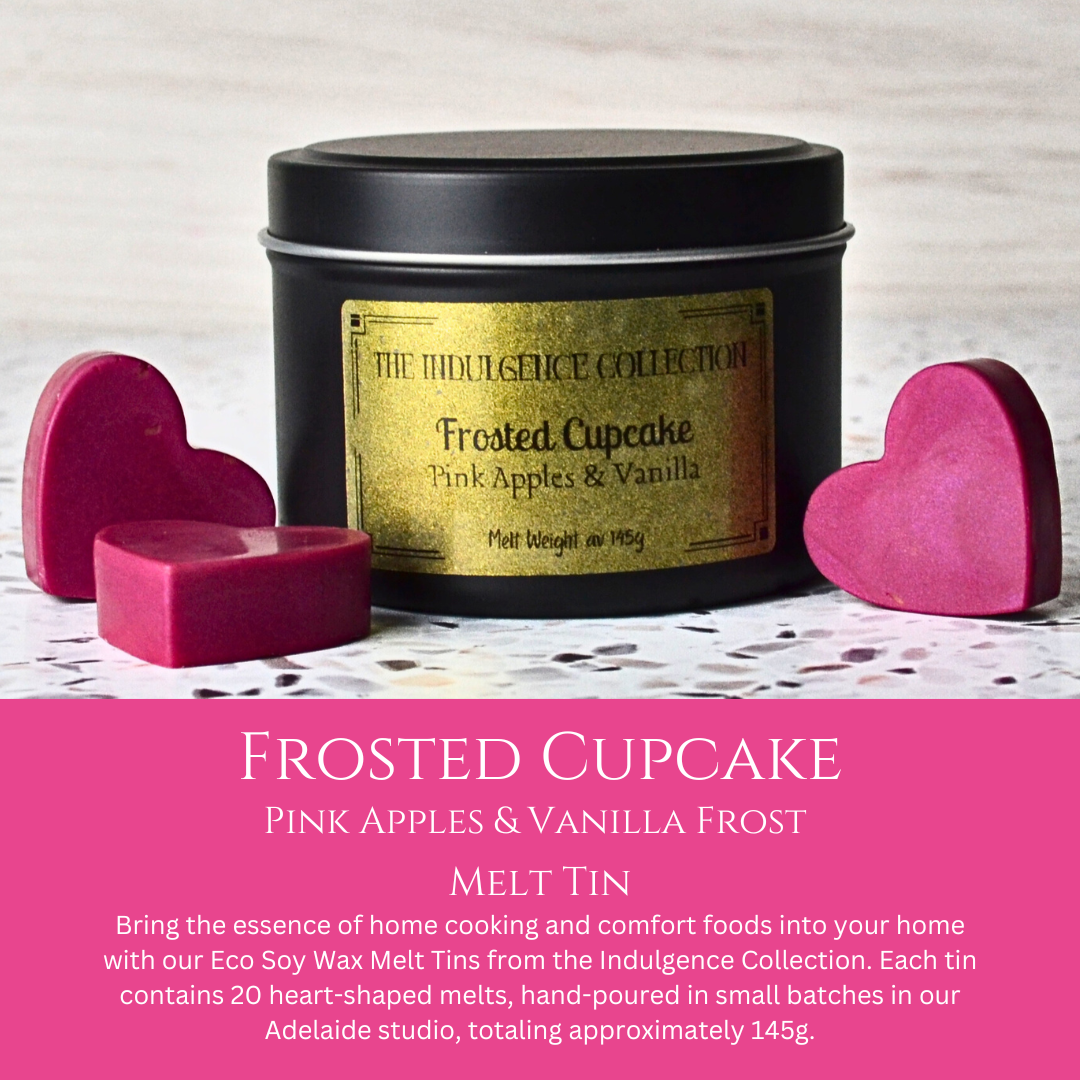 Frosted Cupcake:  Pink Apple & Vanilla Frost - Eco Soy Wax Melt Tin