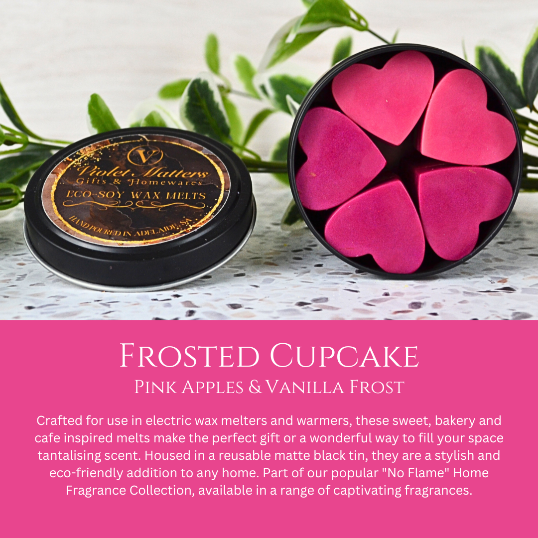 Frosted Cupcake:  Pink Apple & Vanilla Frost - Eco Soy Wax Melt Tin