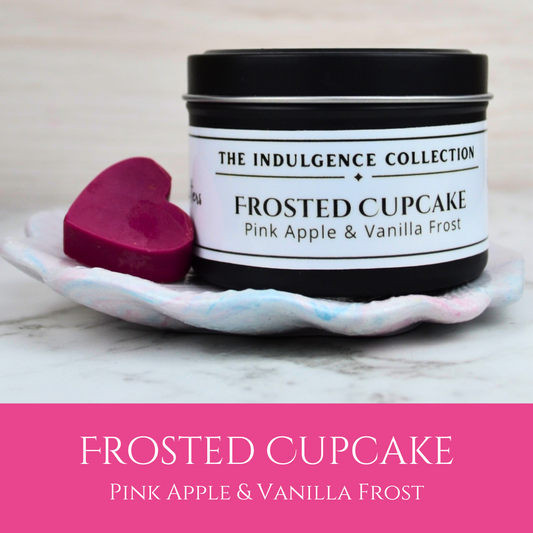 Frosted Cupcake:  Pink Apple & Vanilla Frost - Eco Soy Wax Melt Tin