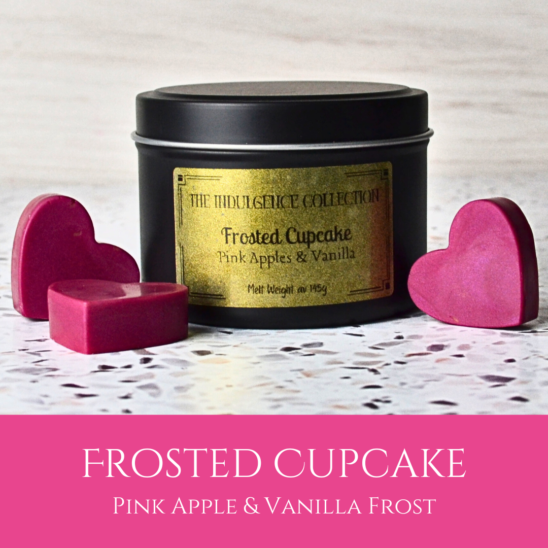 Frosted Cupcake:  Pink Apple & Vanilla Frost - Eco Soy Wax Melt Tin
