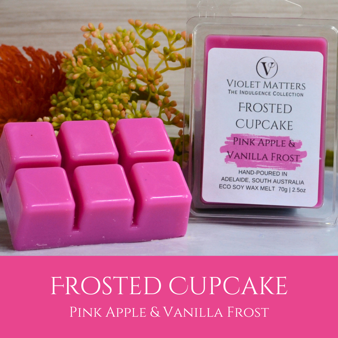 Frosted Cupcake: Pink Apple & Vanilla Frost - Eco Soy Wax Melt