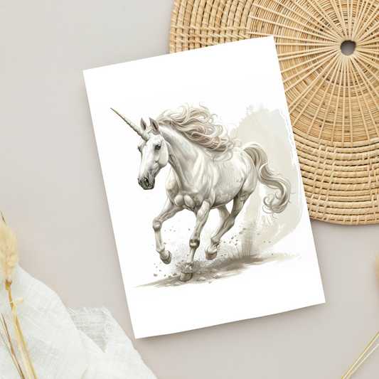 Blank A5 Printable Unicorn Card - Printable Card