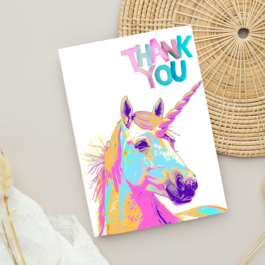 Blank A5 Printable Pop Art Inspired 'Thank You' Zebra Card - Printable Card