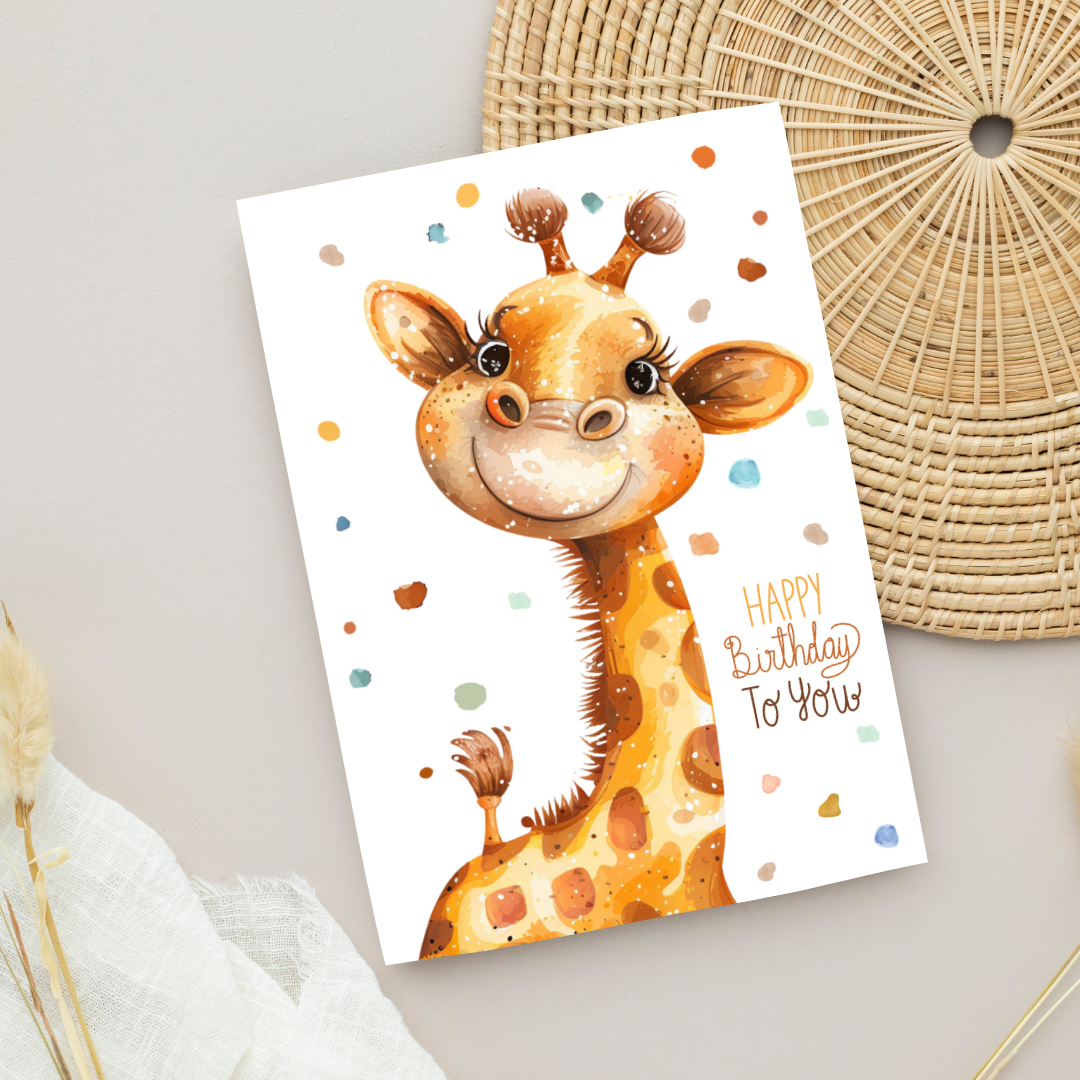 Blank A5 Cute Printable 'Happy Birthday To You' Card - Printable Card