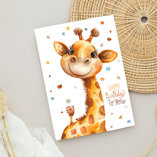 Blank A5 Cute Printable 'Happy Birthday To You' Card - Printable Card