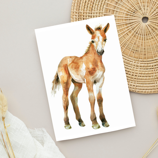 Blank A5 Beautiful Animal Printable Baby Foal Card - Printable Card