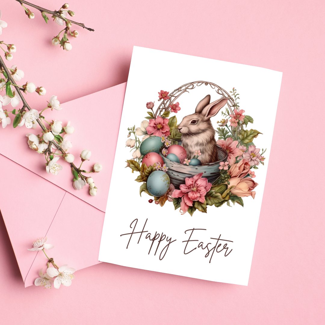 Blank A5 Happy Easter Card - Printable Card