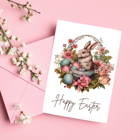 Blank A5 Happy Easter Card - Printable Card