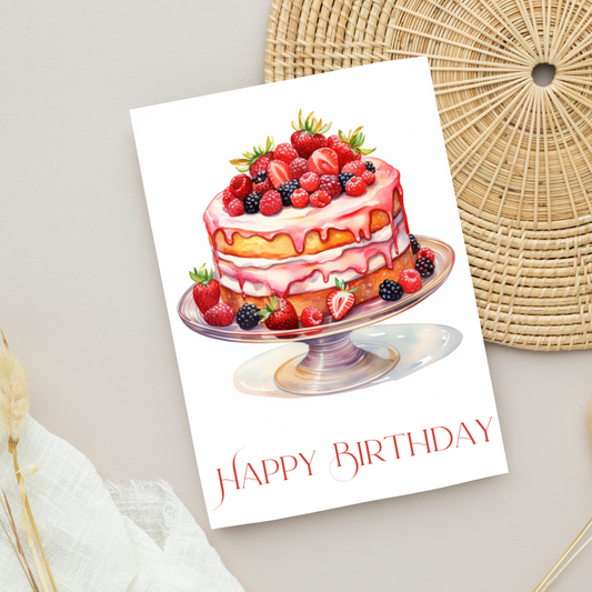 Blank A5 Happy Birthday Card - Printable Card
