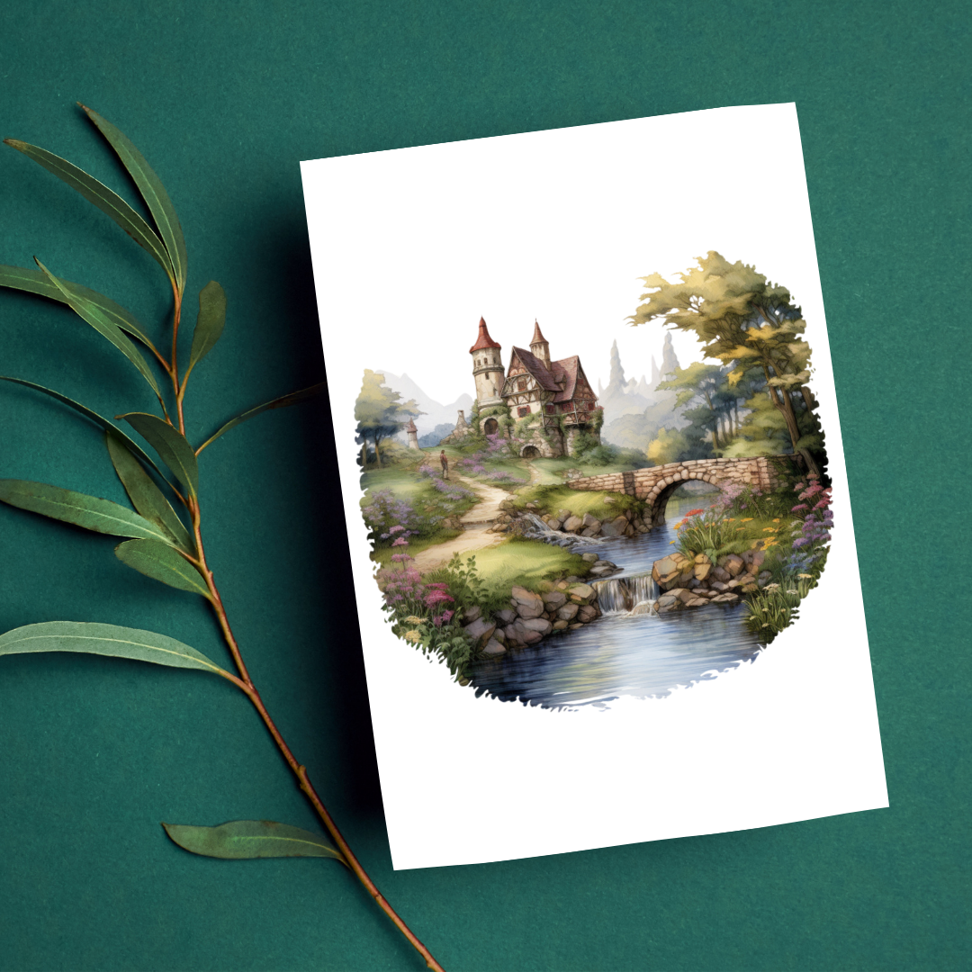 Blank A5 Medieval Era Inspired Card - Printable Card