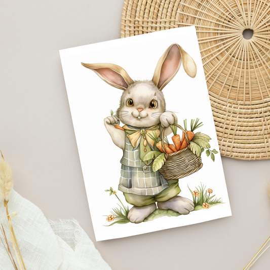 Blank A5 Printable Bunny Card - Printable Card