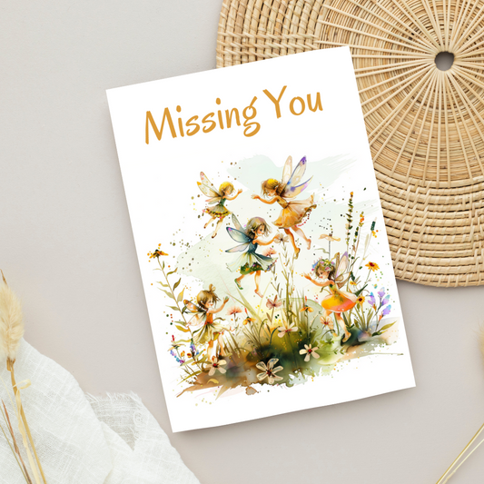 Blank A5 Printable Missing You Fairy Card - Printable Card