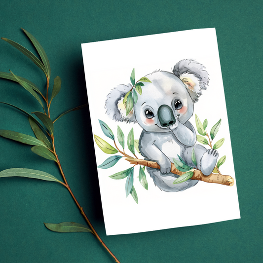 Cute Blank A5 Printable Koala Card - Printable Card