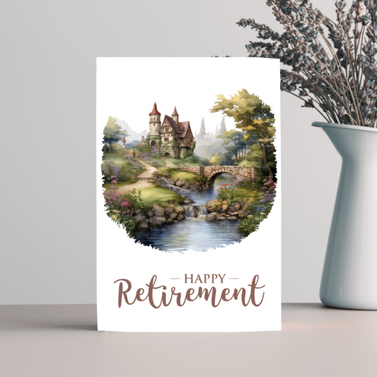 Victorian Era Inspired Blank A5 Printable Retirement Card