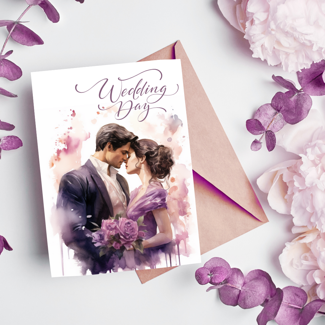 Romantic Victorian Era Inspired Blank A5 Printable Wedding Card