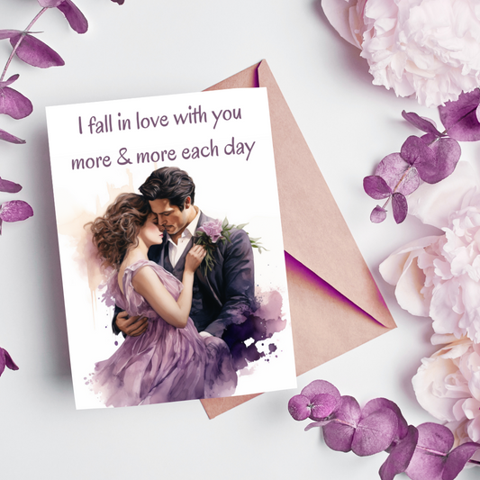 Romantic Victorian Era Inspired Blank A5 Printable Love & Relationship Card