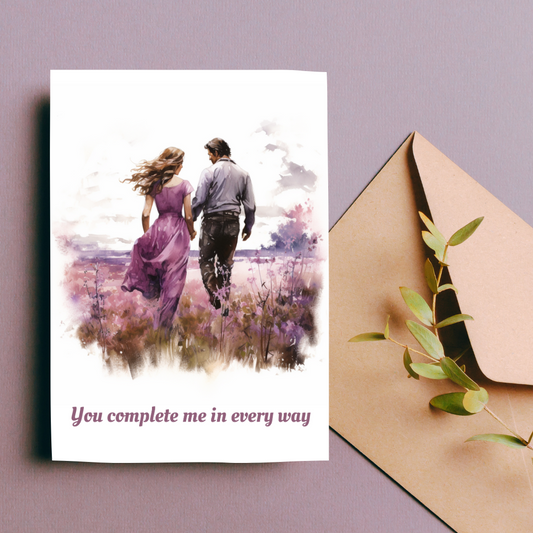 Romantic Victorian Era Inspired Blank A5 Printable Love & Relationship Card