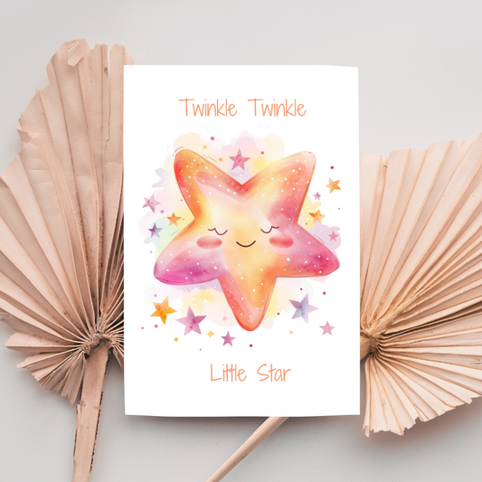 Cute Blank A5 Printable 'Twinkle Twinkle Little Star' Card - Printable Card