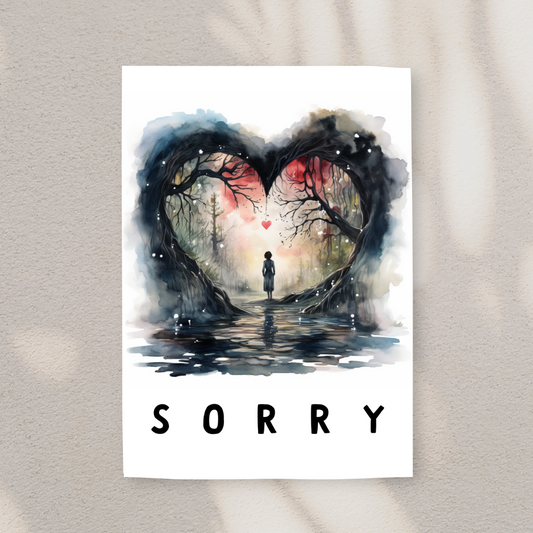 Moody Poe Inspired Blank A5 Printable Sorry Card