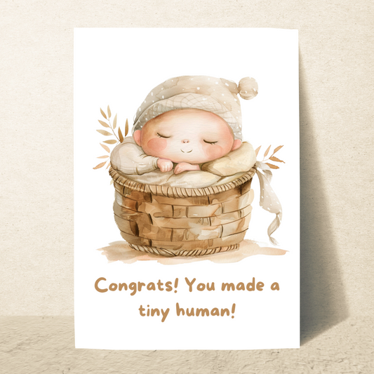 Blank A5 Printable New Baby Celebration Card