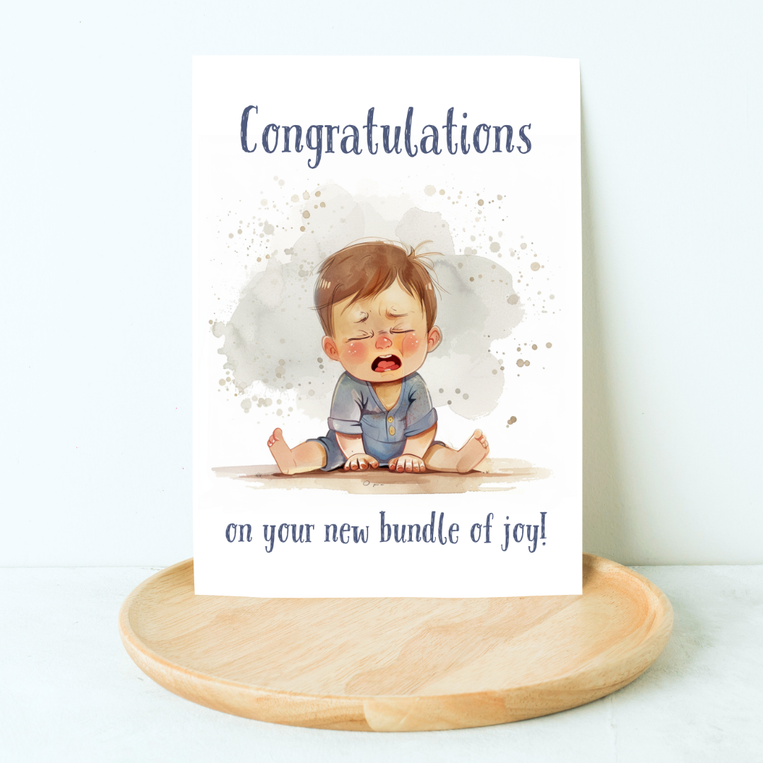 Fun Blank A5 Printable New Baby Celebration Card