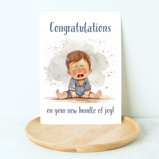 Fun Blank A5 Printable New Baby Celebration Card