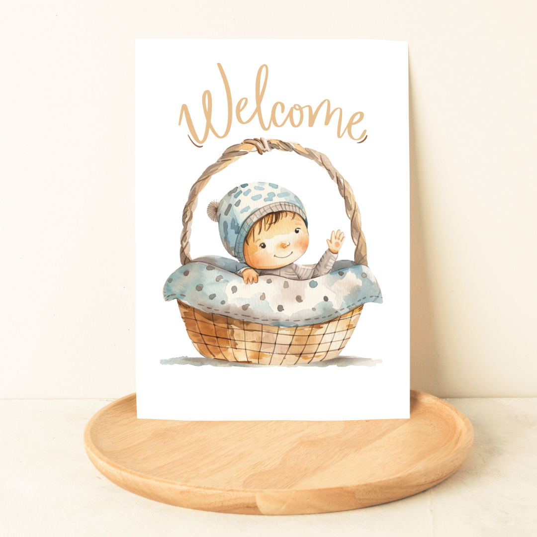 Lovely Blank A5 Printable Baby Card