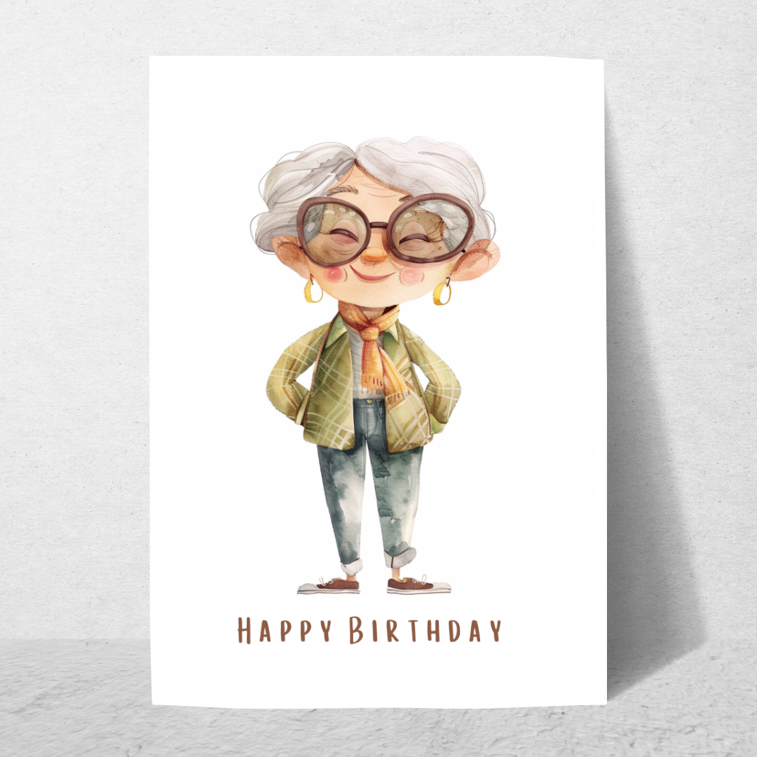 Delightful Blank A5 Printable Birthday Card