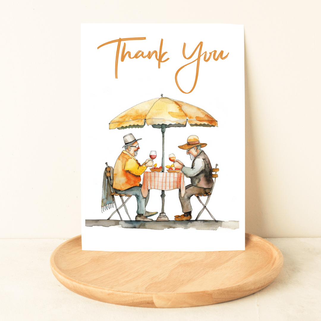 Charming Blank A5 Printable Thank You Card