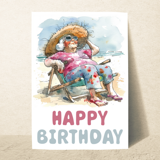 Fun Blank A5 Printable Happy Birthday Card