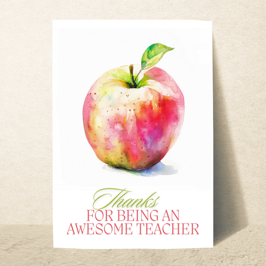 Blank A5 Printable Teacher Appreciation Card