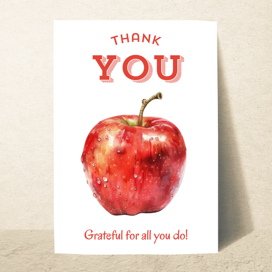 Blank A5 Printable Teacher Appreciation Card