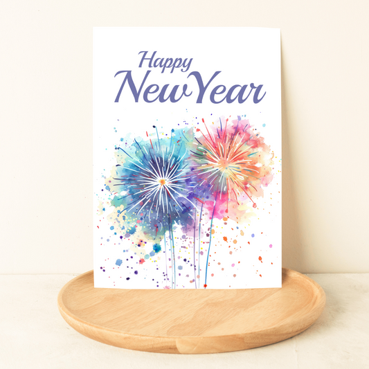 Blank A5 Printable Happy New Year Card