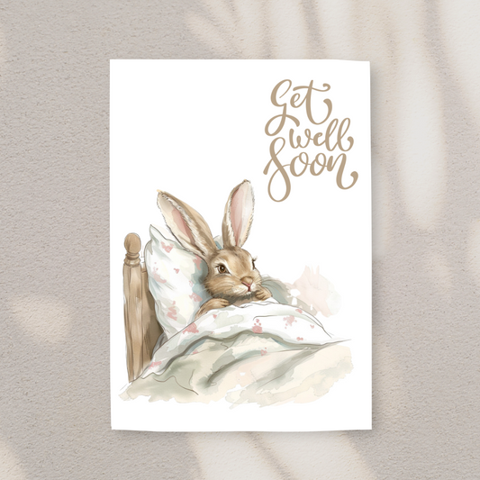 Cute Blank A5 Printable Get Well Soon Card