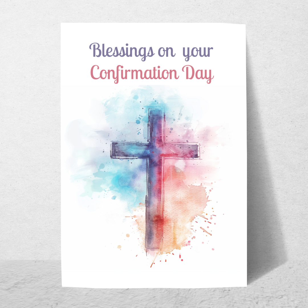 Blank A5 Printable Confirmation Day Card