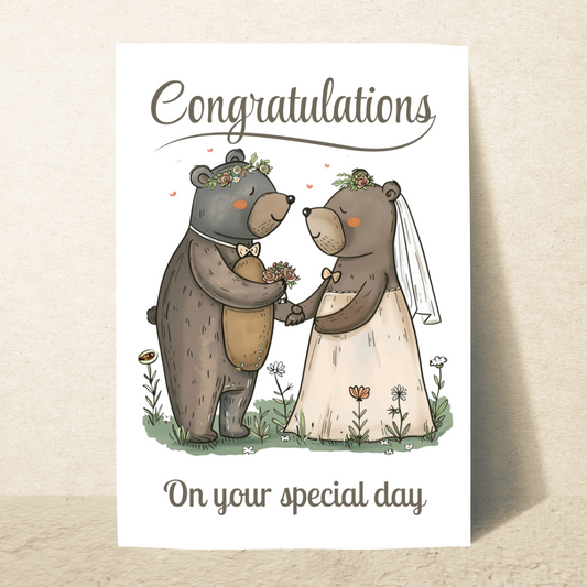 Blank A5 Printable Congratulations On Your Wedding Day Card