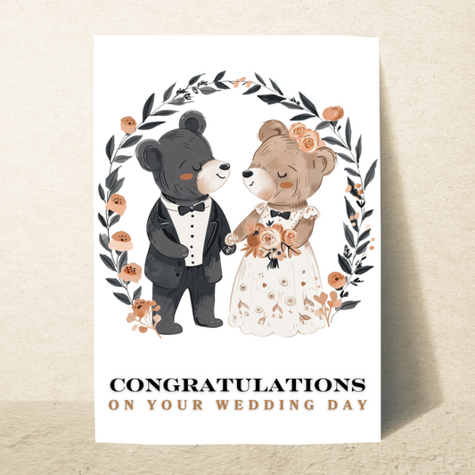 Blank A5 Printable Congratulations On Your Wedding Day Card