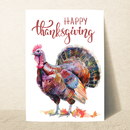 Blank A5 Printable Happy Thanksgiving Card