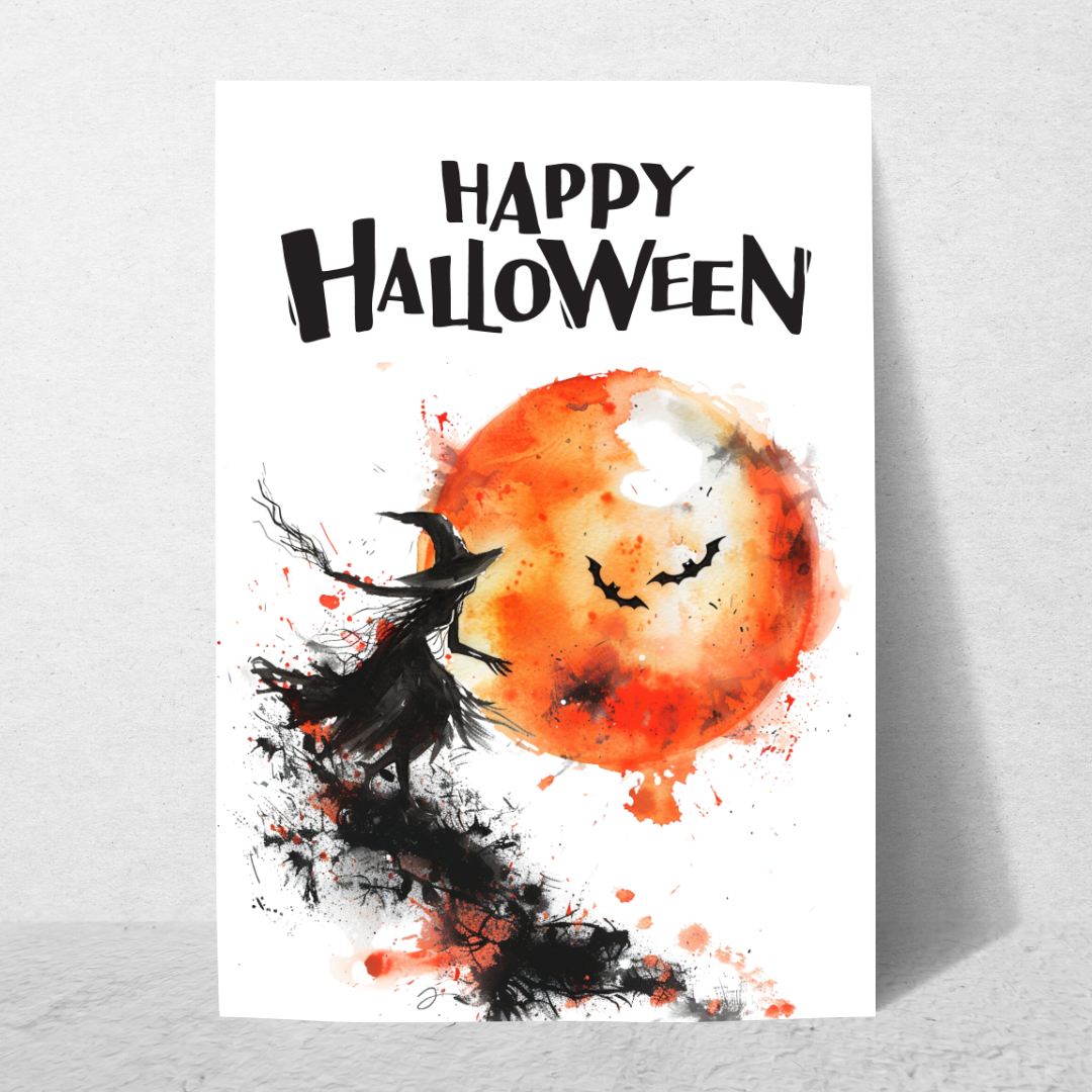 Spooky Blank A5 Printable Happy Halloween Card