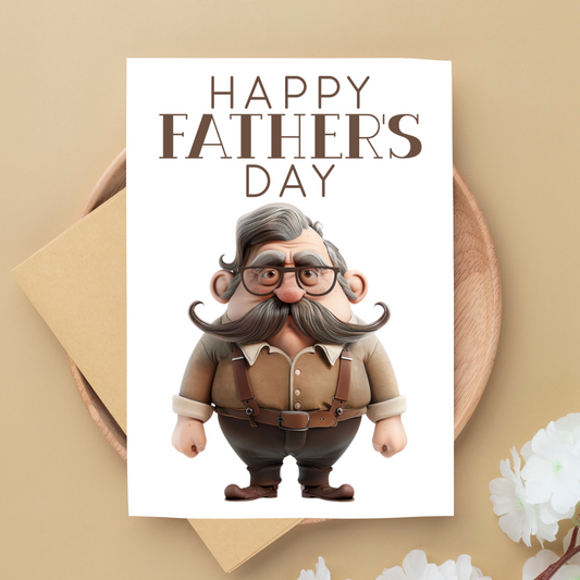 Blank A5 Printable Happy Father's Day Card