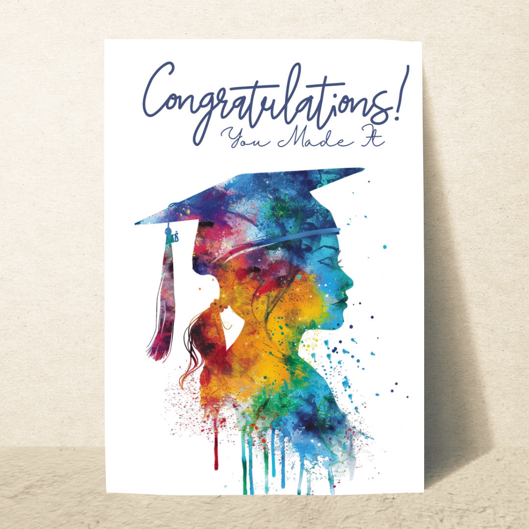 Blank A5 Printable Graduation Congratulations Card