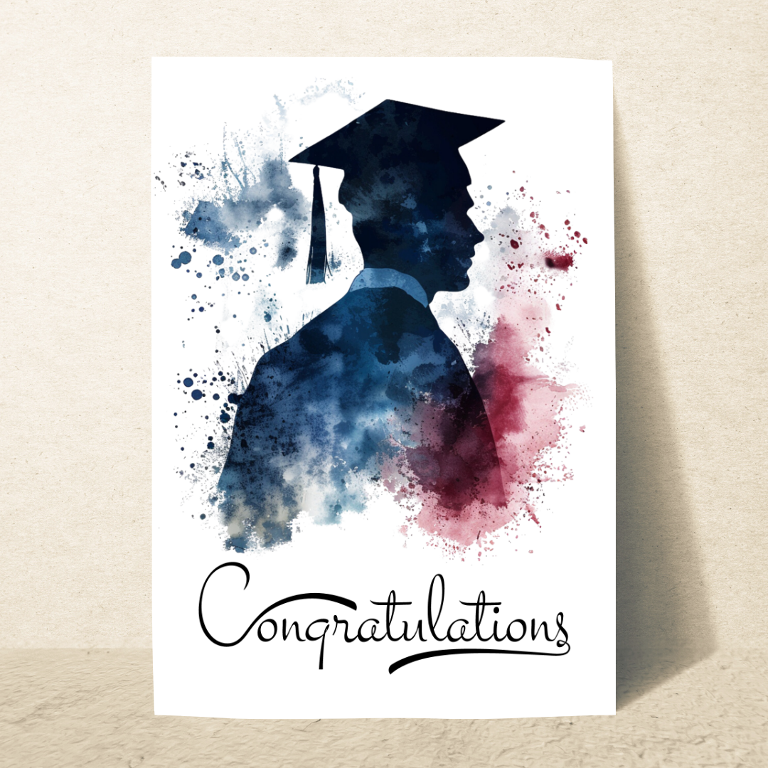 Blank A5 Printable Graduation Congratulations Card