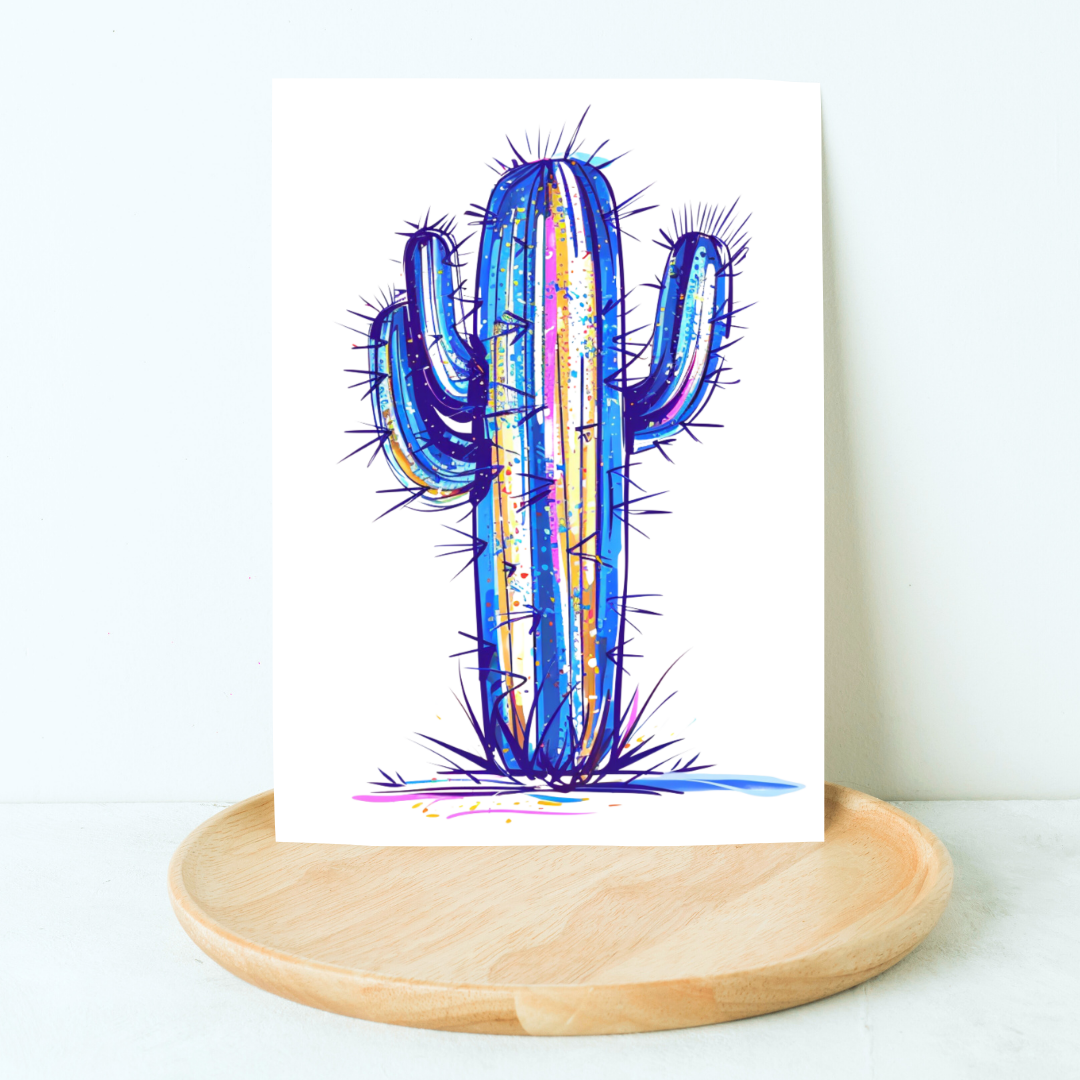 Blank A5 Printable Cactus Card