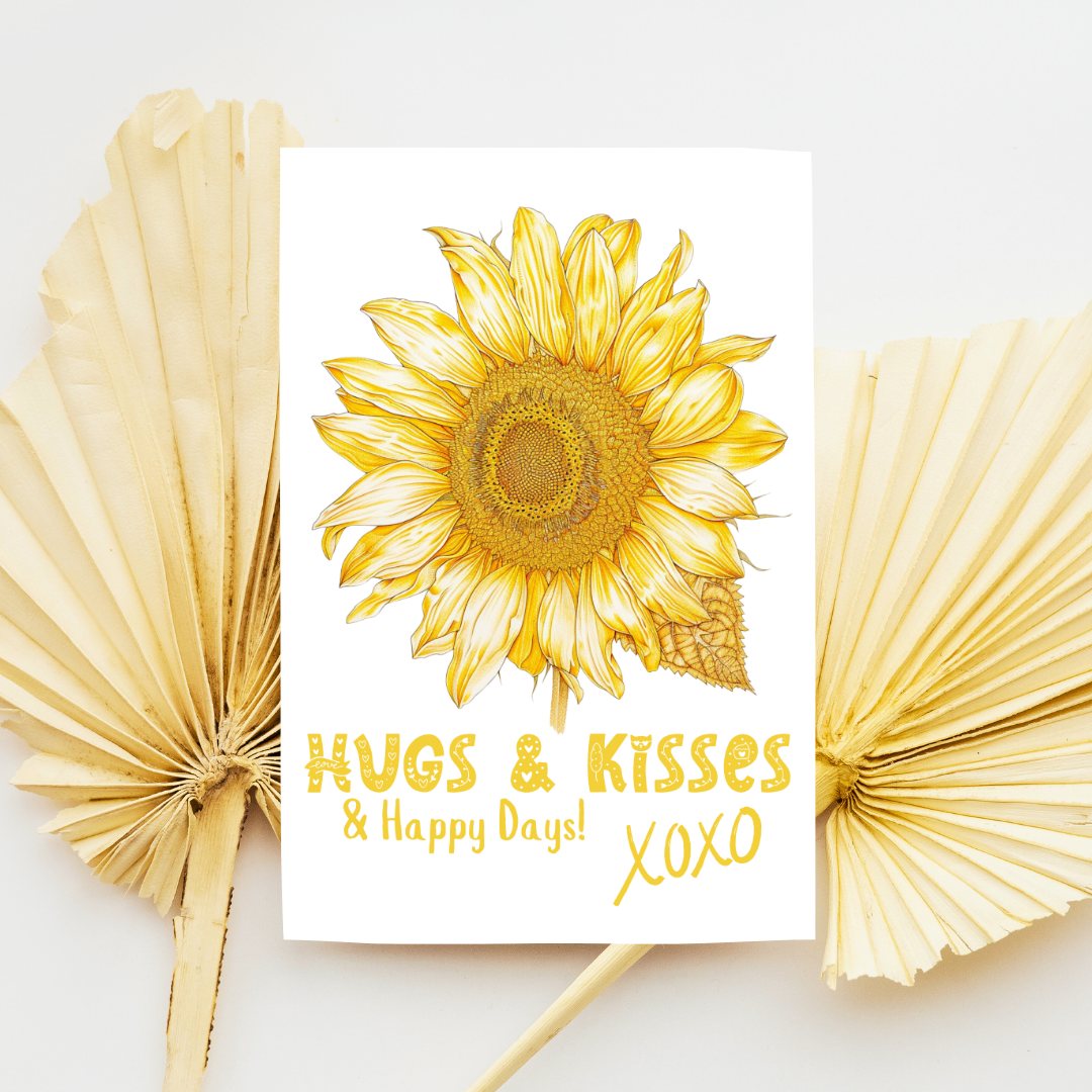 Uplifting Blank A5 Printable Friendship & Relationship Sunflower Card